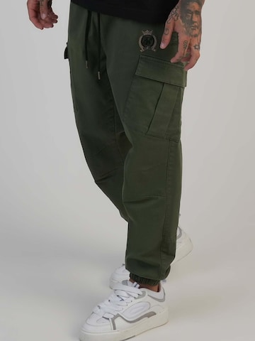SikSilk Regular Sporthose 'Slim Fit Cargos' in Grün