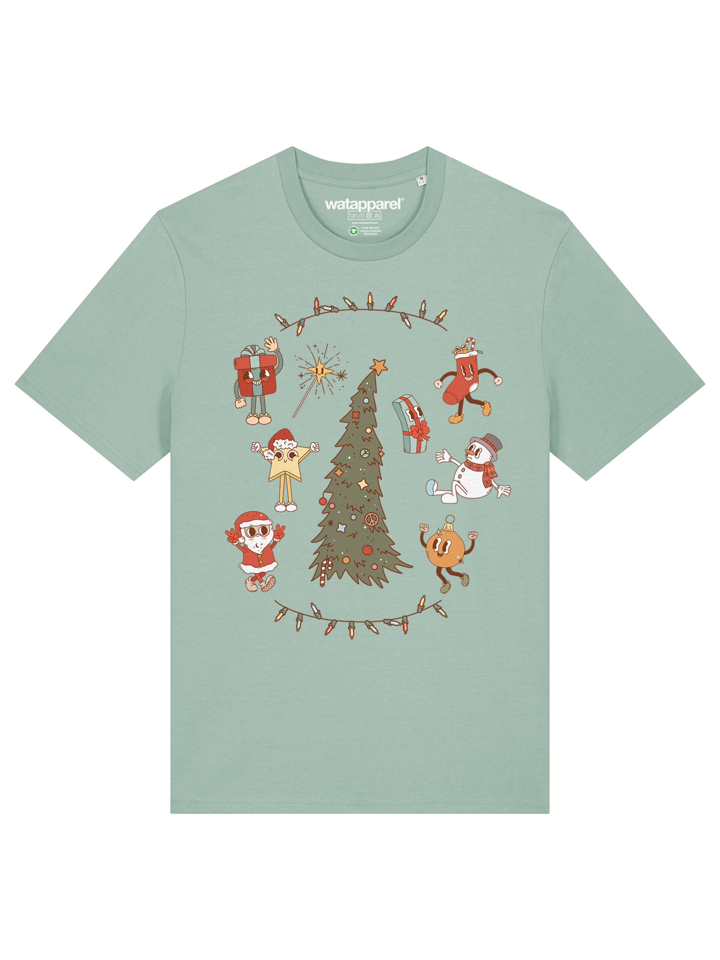 Watapparel Shirt 'Christmas 2024' in Turquoise / Olive / Bright red / White, Item view