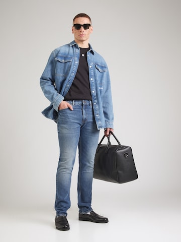 HUGO Slimfit Kavbojke '708' | modra barva