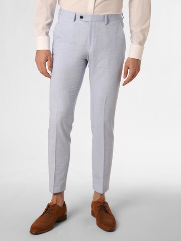 Coupe slim Pantalon à plis 'Hoxdon' Finshley & Harding London en bleu : devant