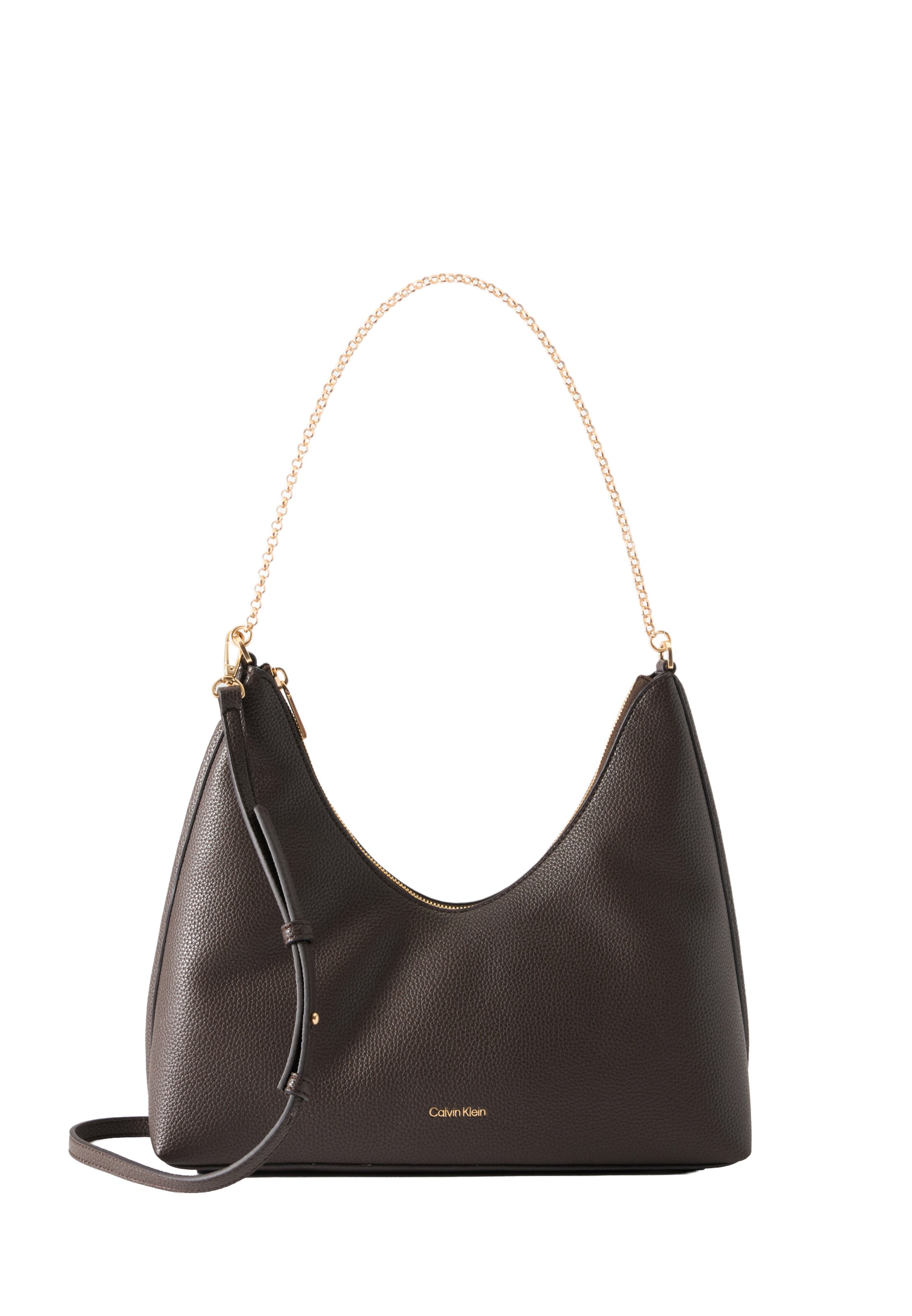 Calvin Klein - Mala de ombro em castanho: frente