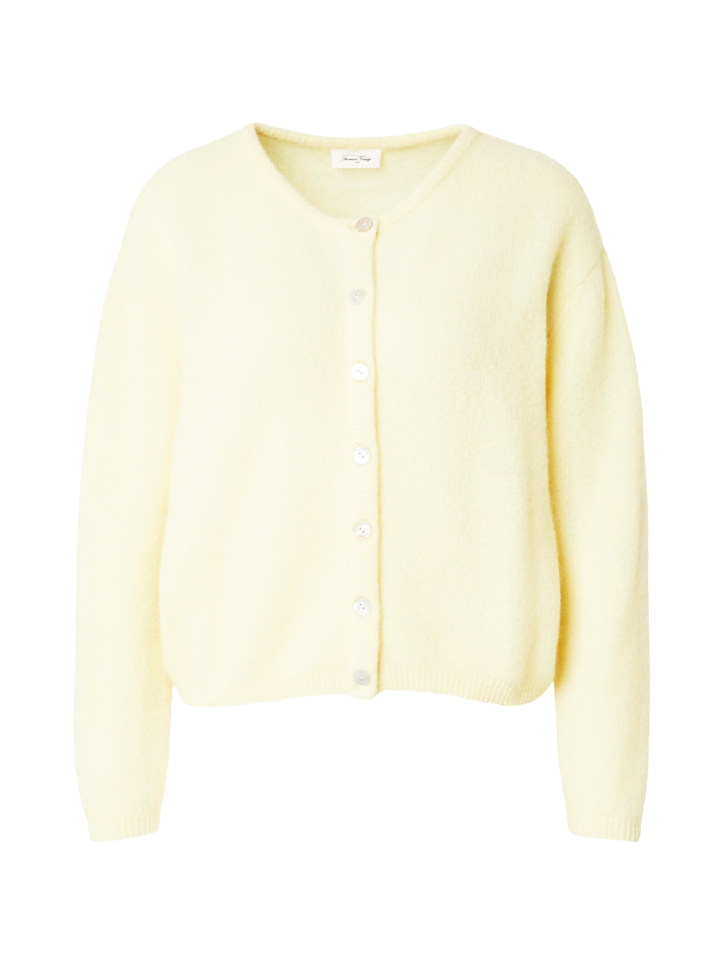 AMERICAN VINTAGE Knit cardigan 'VITOW' in Yellow: front