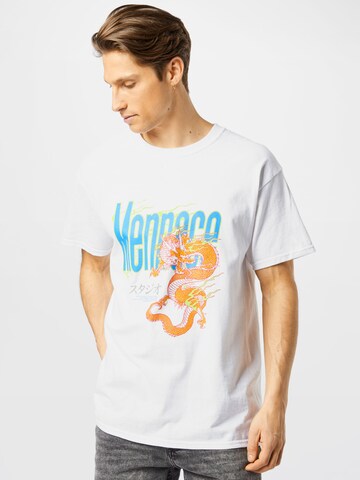 Mennace - Camiseta 'HAVANA FLAMING DRAGON' en blanco: frente