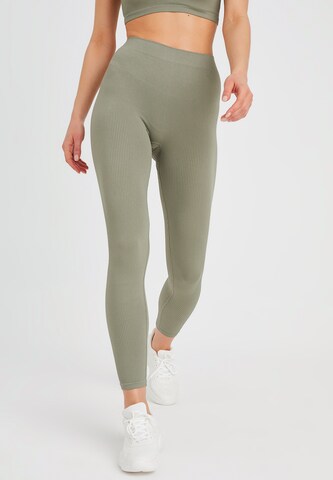 Leif Nelson Skinny Leggings in Groen: voorkant