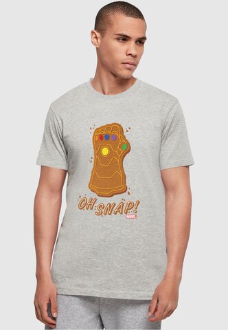 ABSOLUTE CULT Shirt 'Marvel - Thanos Oh Snap' in Grijs: voorkant