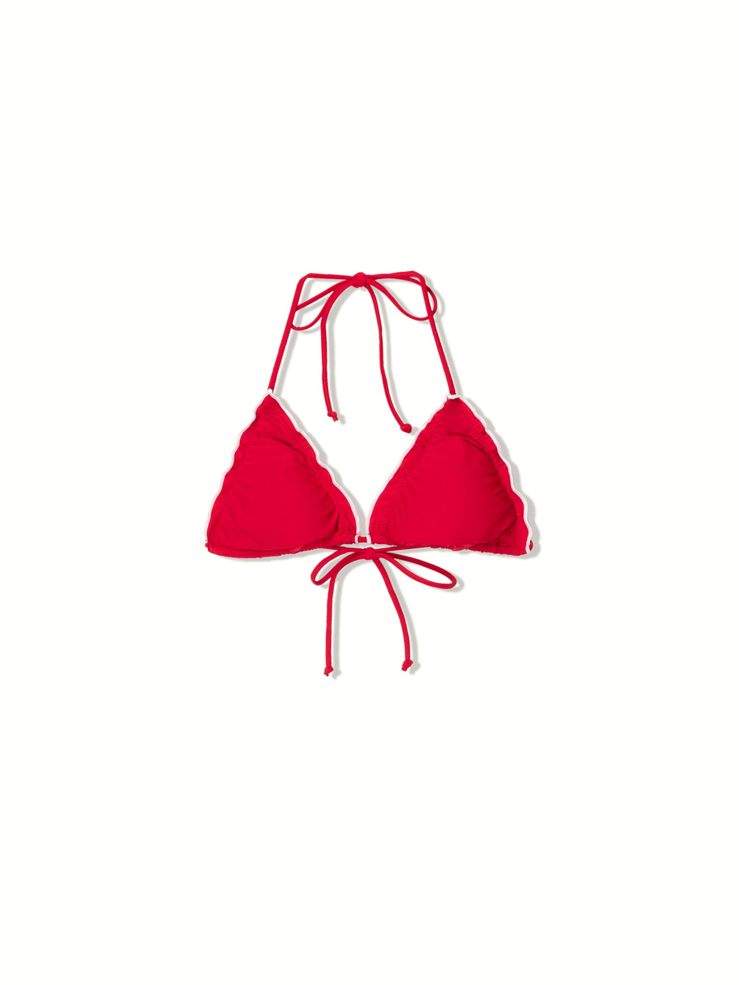 Bershka Triangle Bikini top in Red: front