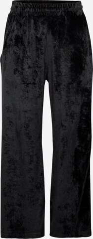 GCDS Wide leg Pants in Black: front