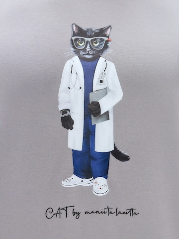 Cat e Lolette Shirt 'Doctor Cat' in Grey