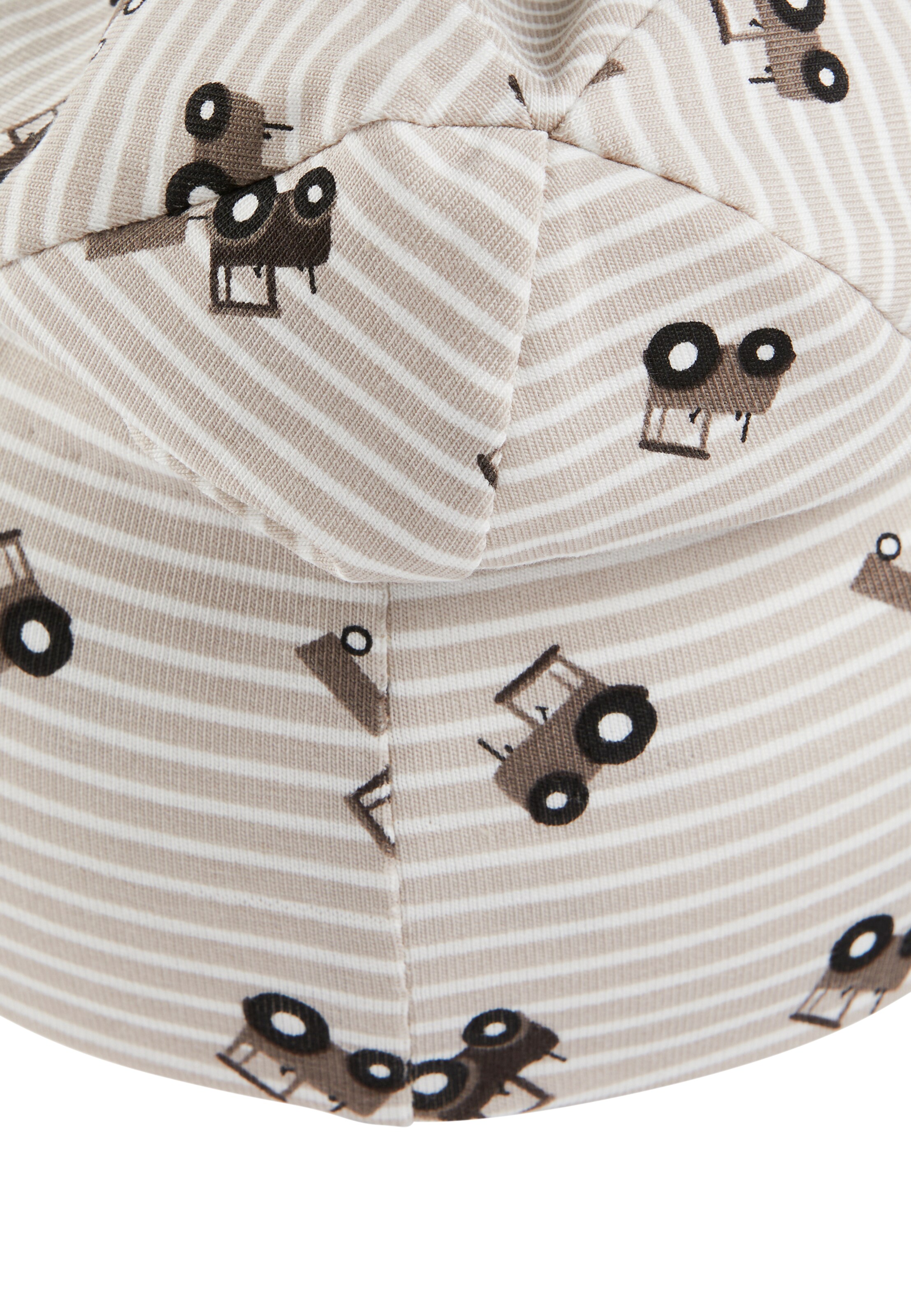STERNTALER Beanie 'Traktoren' in Beige