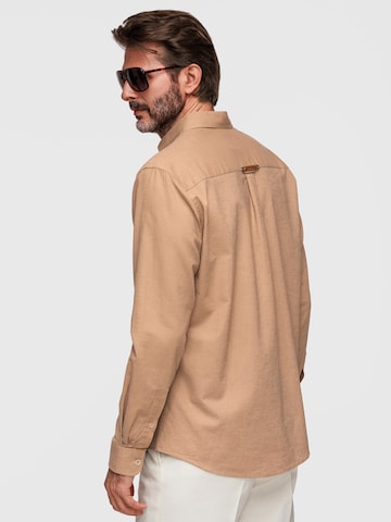 Ombre Comfort fit Button Up Shirt in Brown