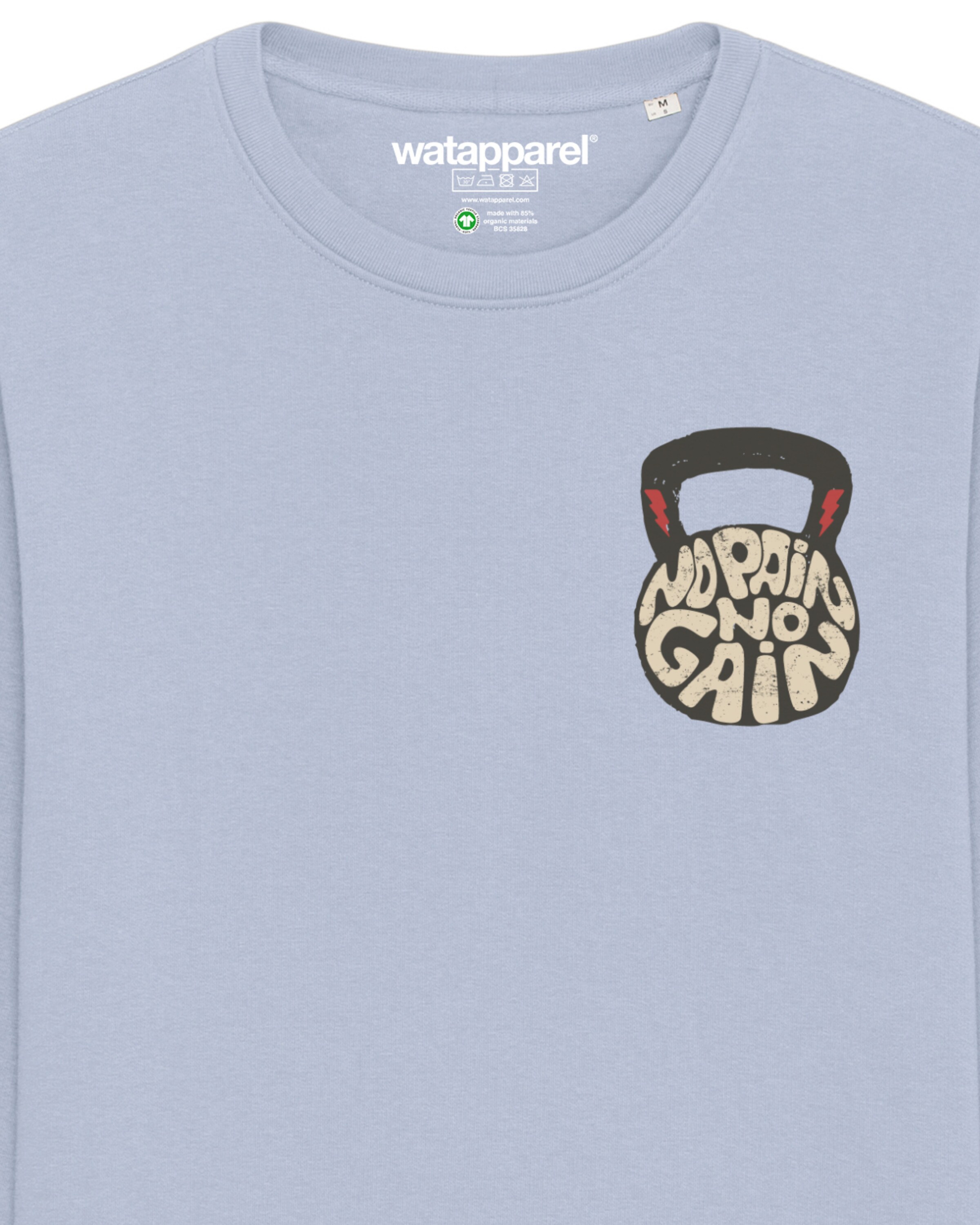 Sweat-shirt ' No Pain, no Gain 01 ' Watapparel en bleu