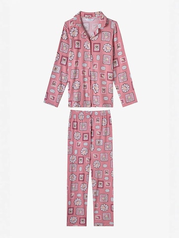 Penti Schlafanzug 'PENTI Mädchen Kind Mailing Pyjama-Set mit Hundemuster, langärmelig, Hemd und Hose'‌ in Pink: Vorderseite