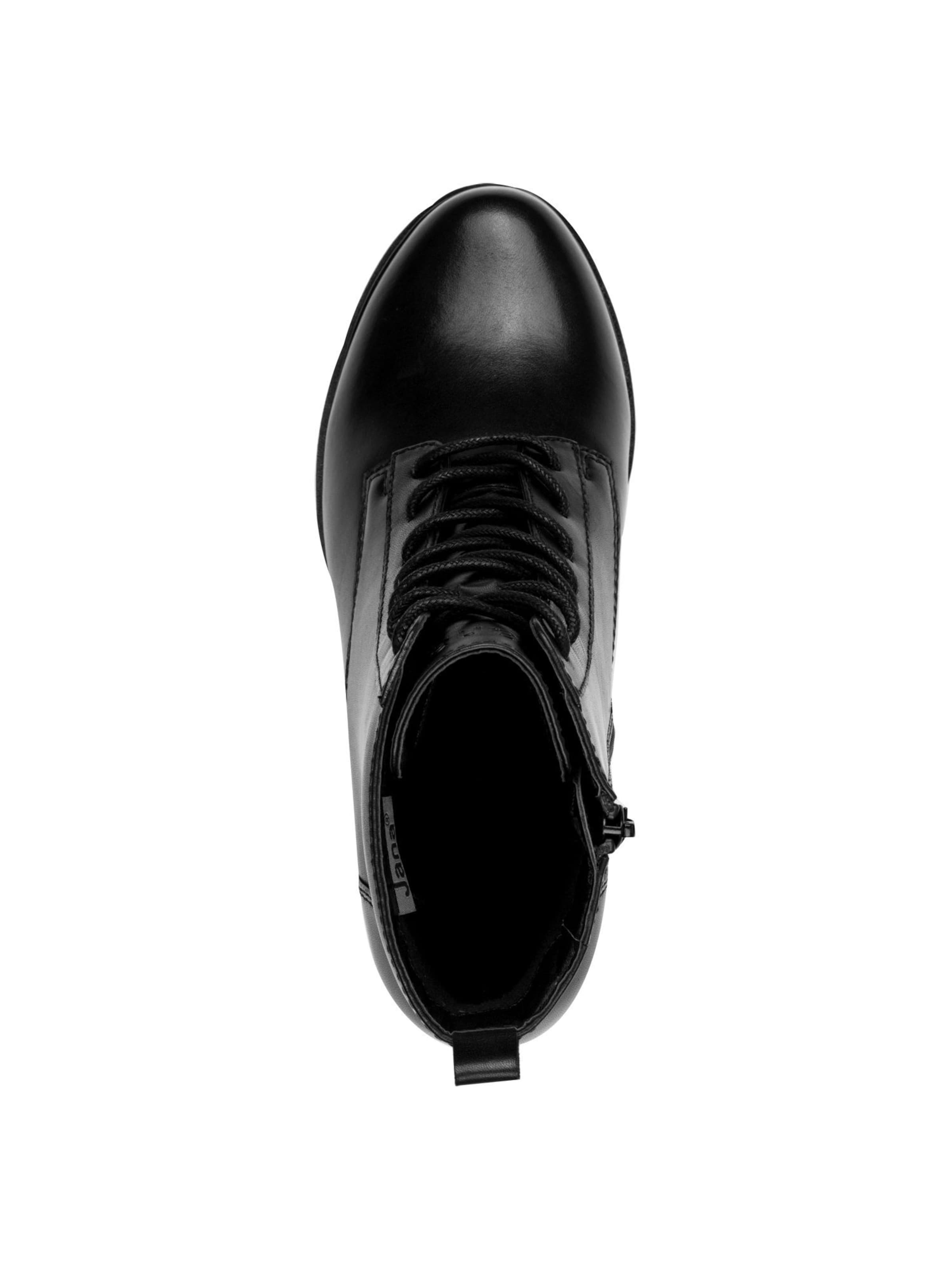 JANA Schnürstiefelette in Schwarz