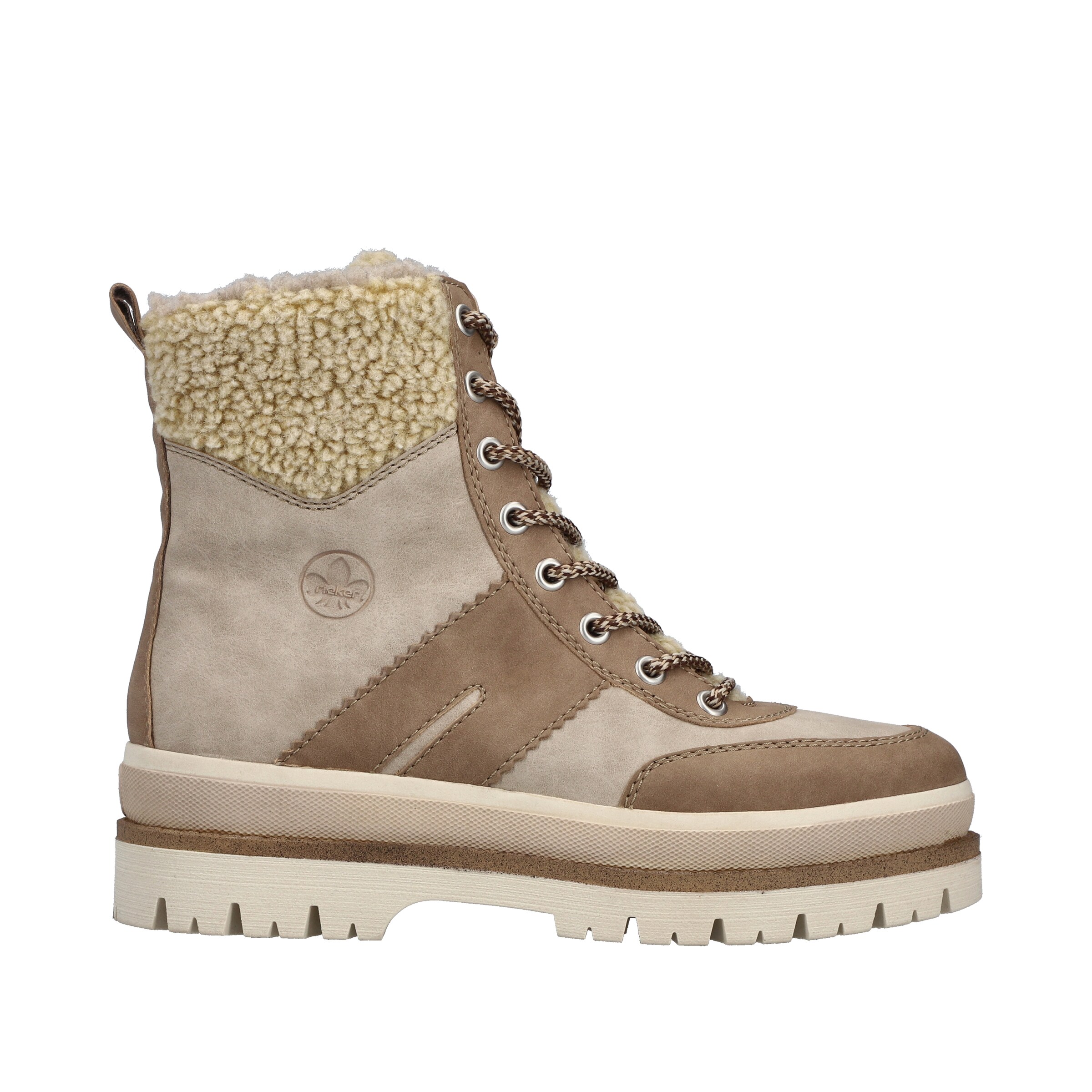 Rieker Lace-Up Boots in Beige