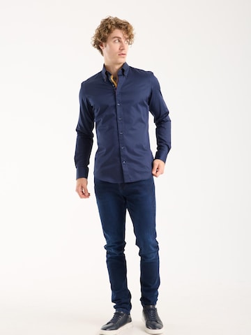 7Camicie Slim fit Business Shirt in Blue