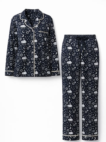 LEAFLETIC Pyjama‌‌‌ in Schwarz: Vorderseite