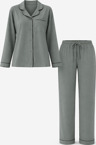 Pigiama 'Leafletic Women’s Nightwear Long set' di LEAFLETIC in verde: frontale
