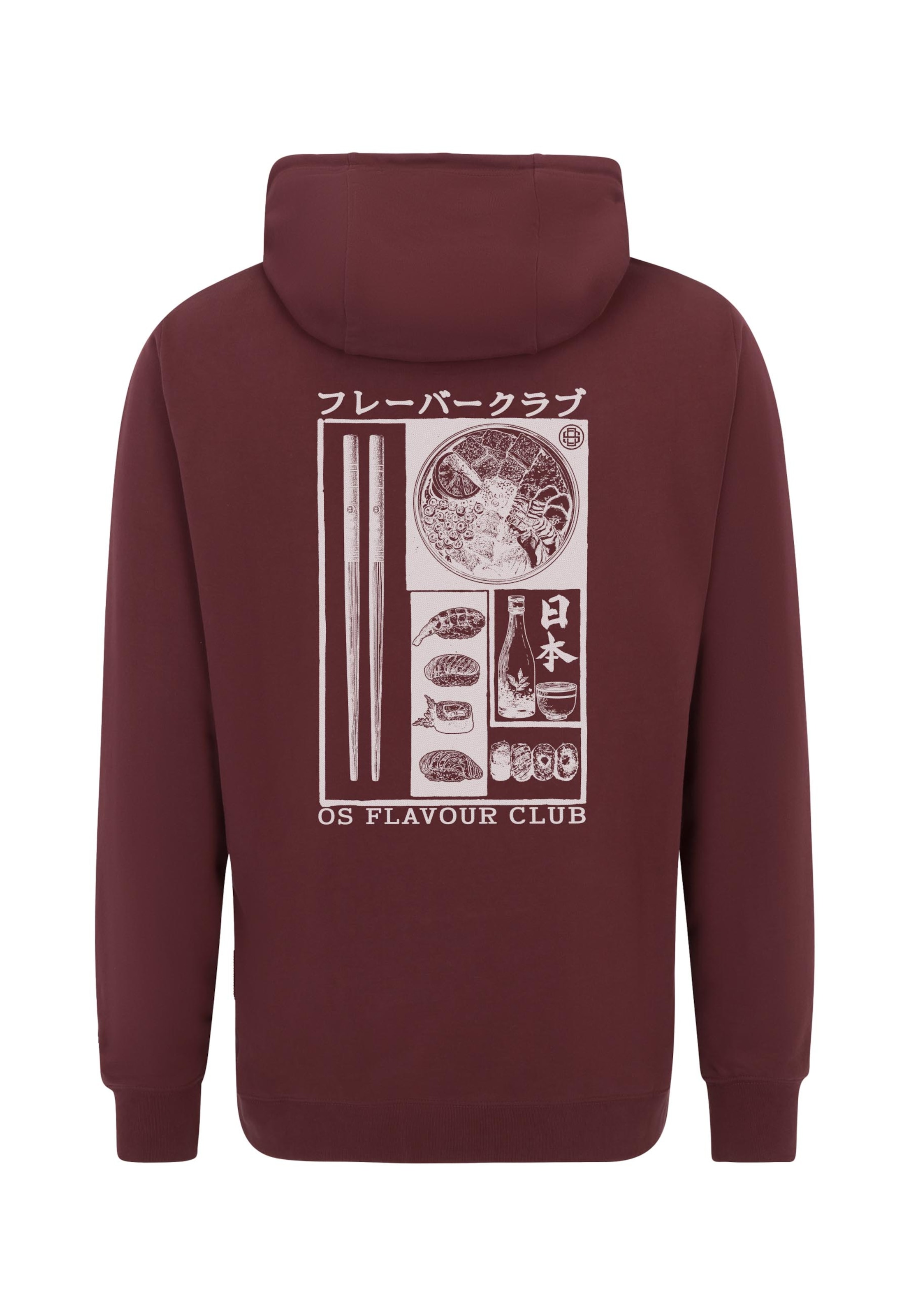 Oldskull Kapuzensweater 'Asian Flavour Club Umami Graphic' in Rot: Vorderseite