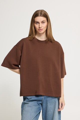 ICHI T-Shirt 'IHNAIDA' in Braun: Vorderseite