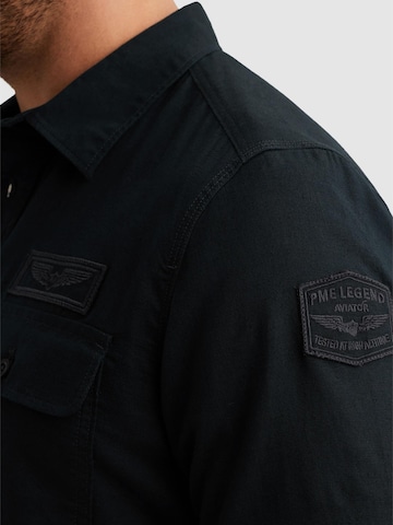 PME Legend Regular fit Skjorta 'Shirt jacket with check pattern and chest pockets' i blå