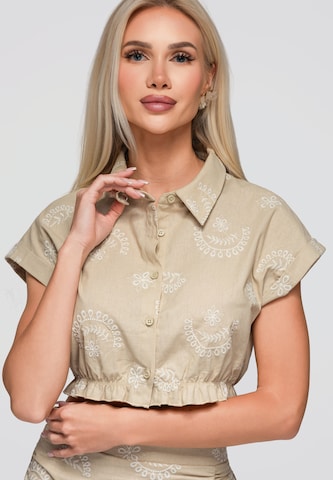 Ombre Blouse in Beige: voorkant