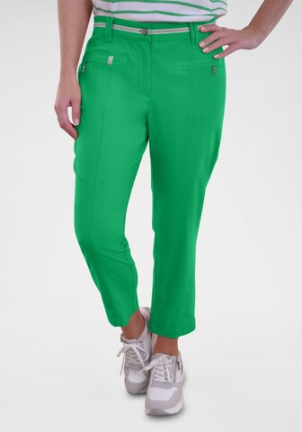 Navigazione Slim fit Pleated Pants in Green: front