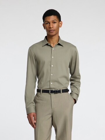 SELECTED HOMME Slim fit Button Up Shirt in Grey: front
