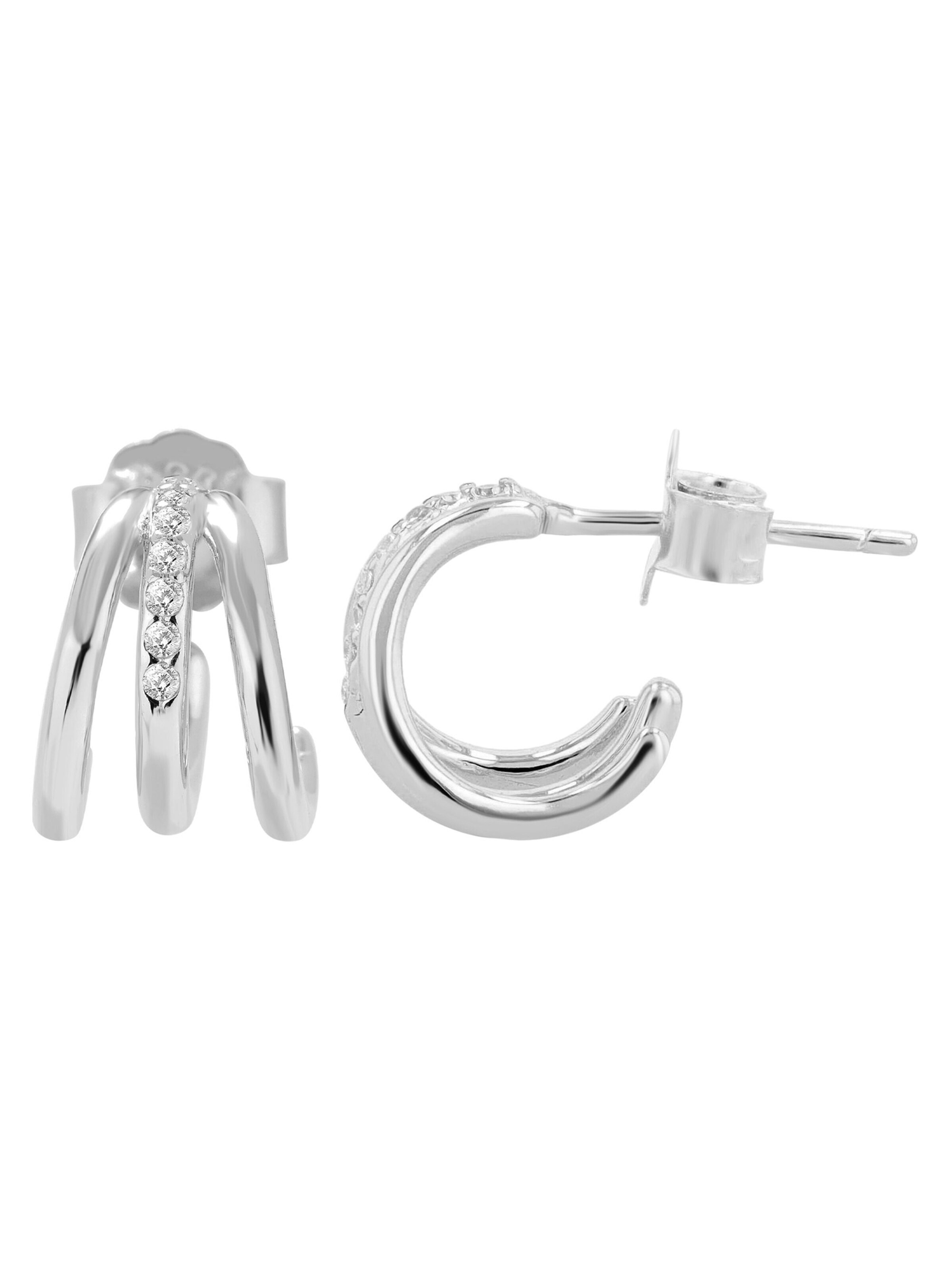 Akzent Earrings '"Carina" aus 925 Sterlingsilber, rhodiniert, langlebig' in Silver