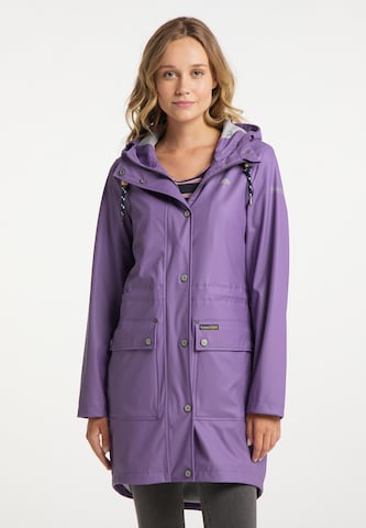 Schmuddelwedda Between-seasons coat in Purple: front