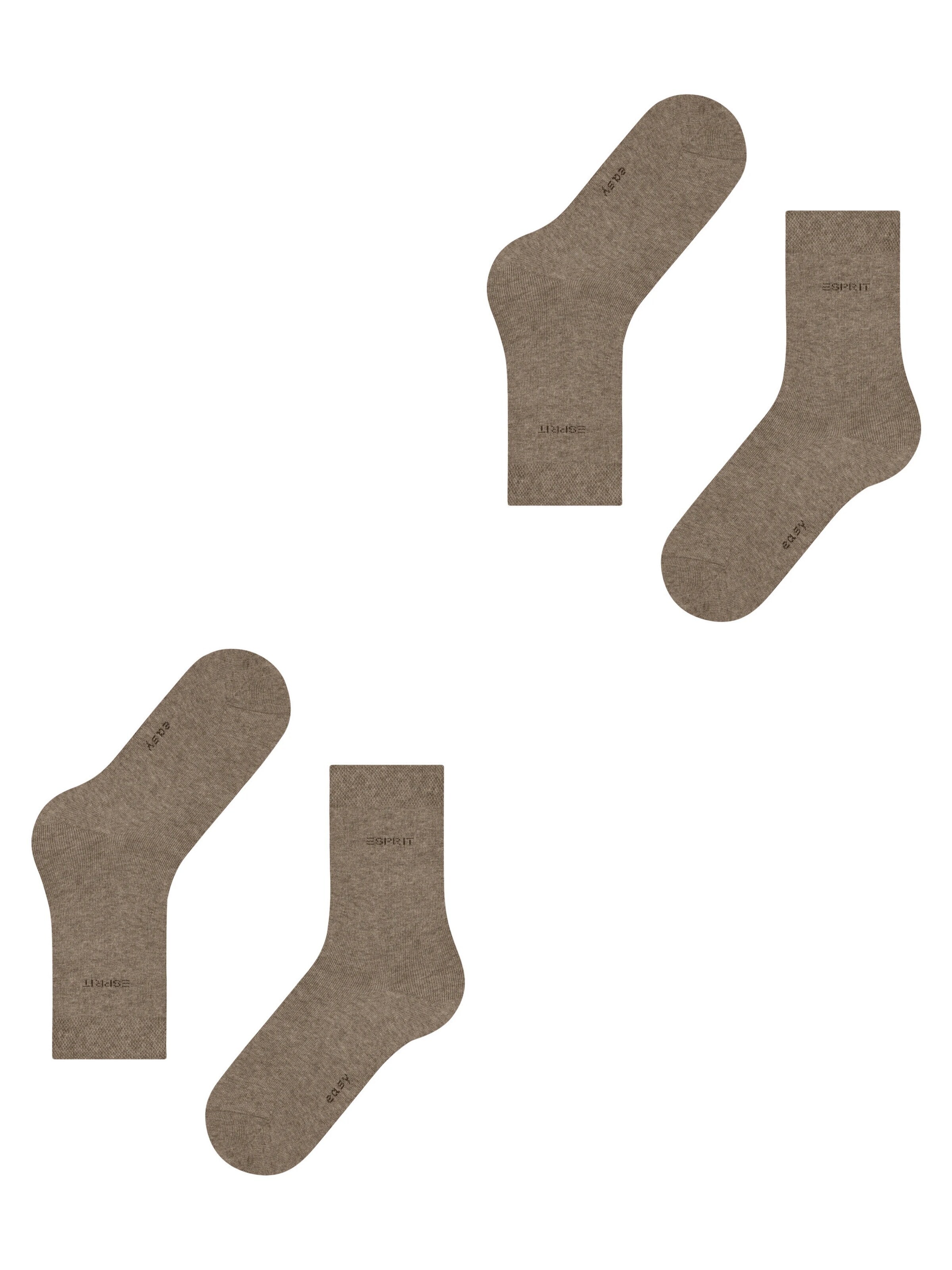 ESPRIT Socks 'Basic Easy 2-Pack' in Brown