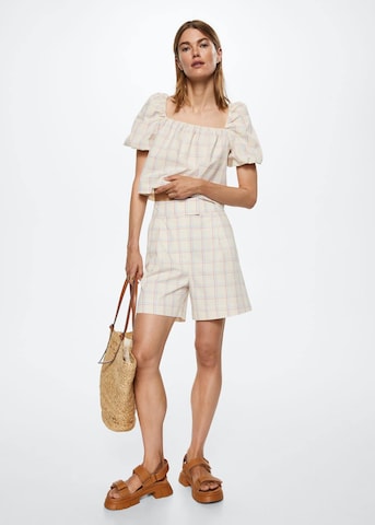 MANGO Regular Plissert bukse 'Miri' i beige