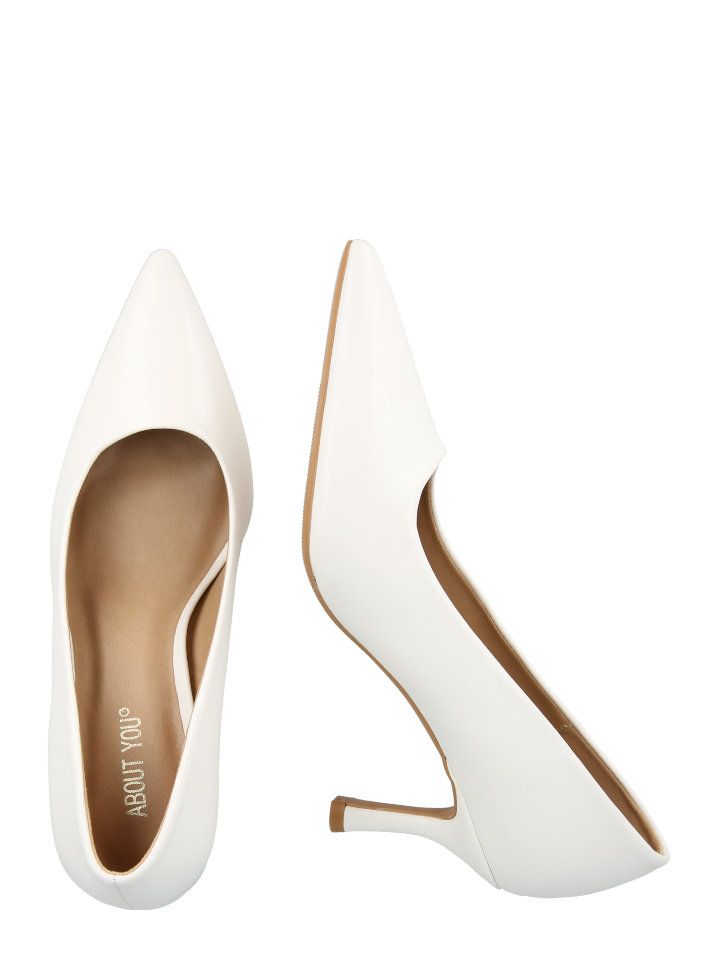 ABOUT YOU Čevlji s peto 'Larissa' | bela barva
