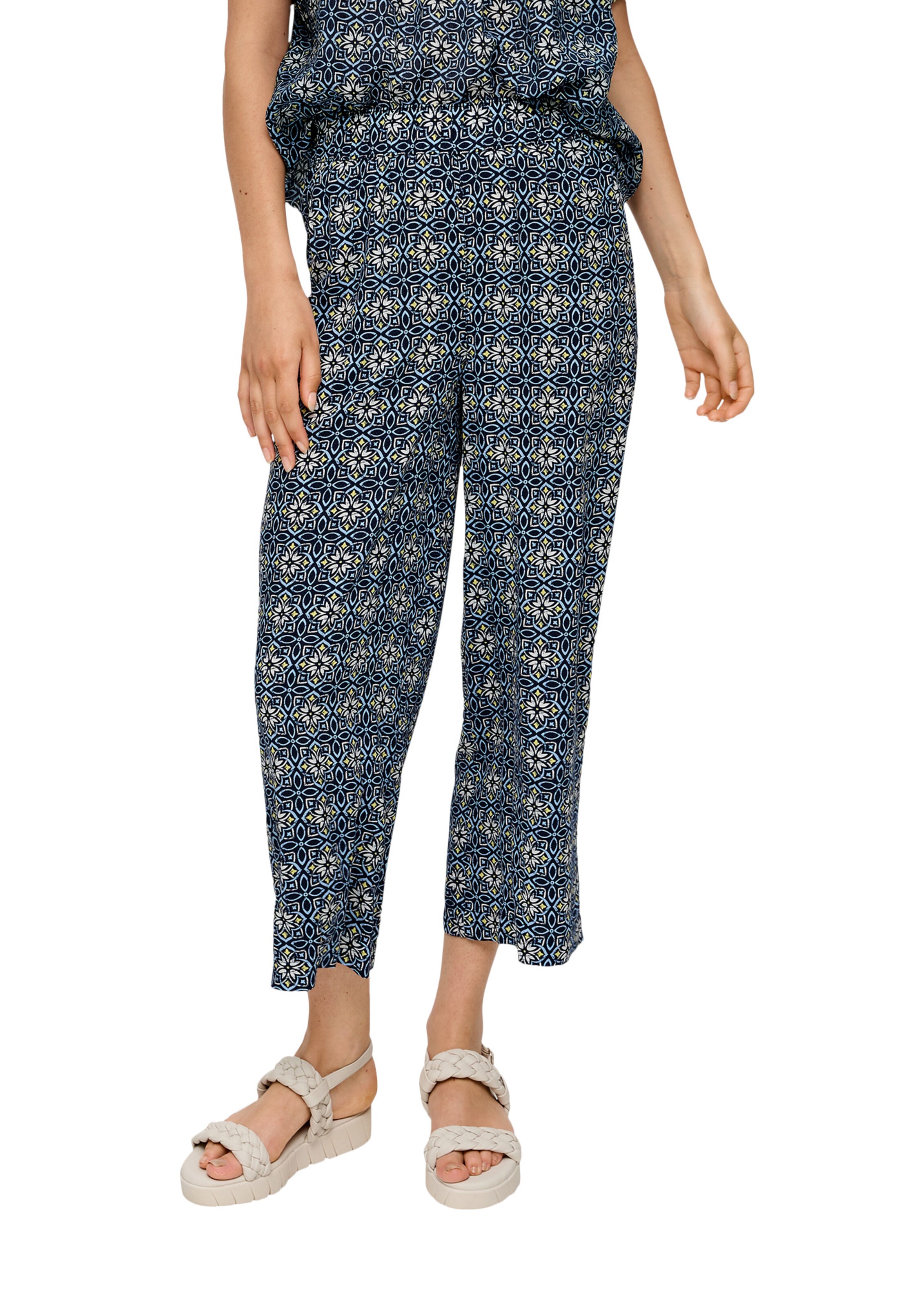s.Oliver Wide leg Broek in Blauw: voorkant