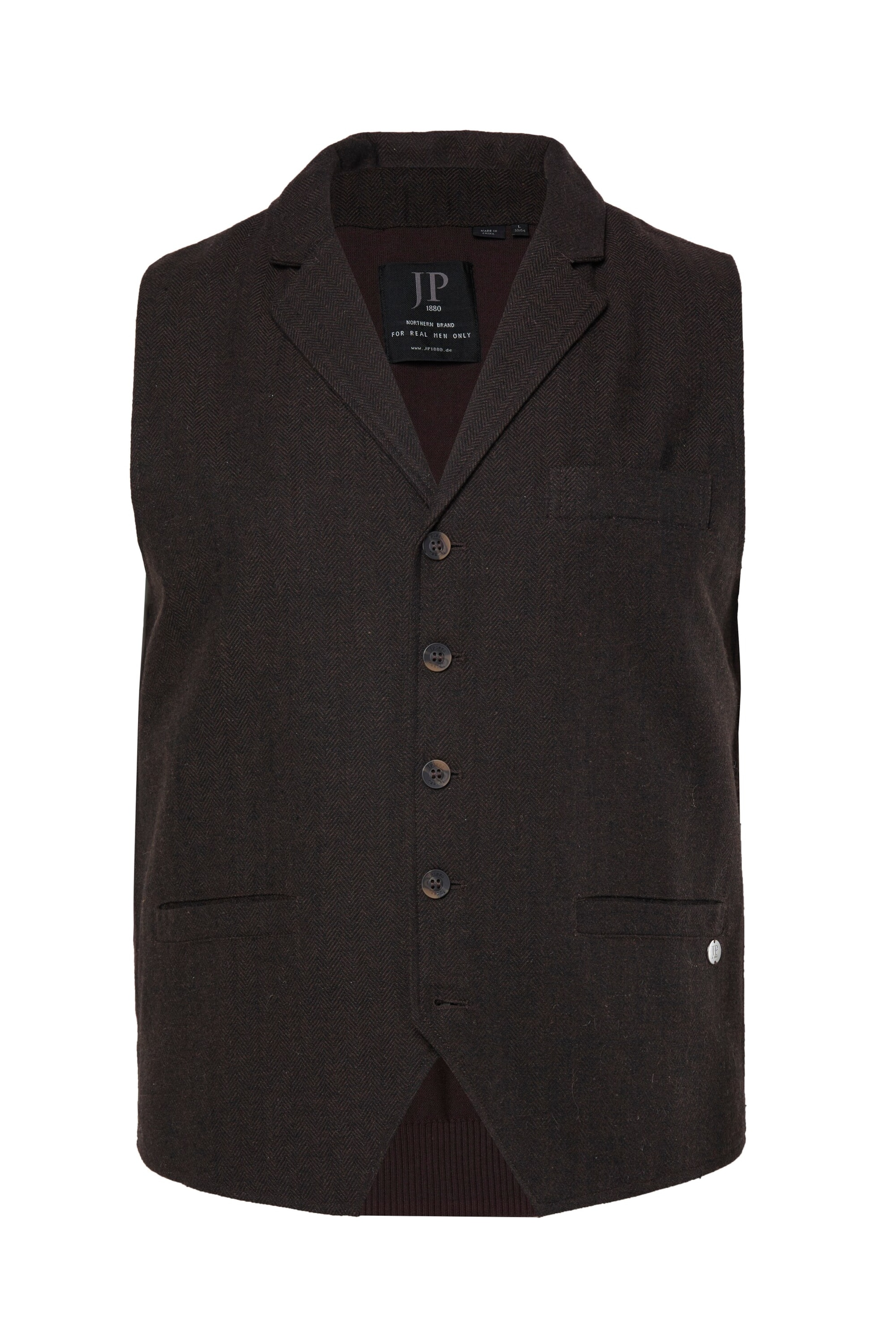 JP1880 Vest in Brown: front