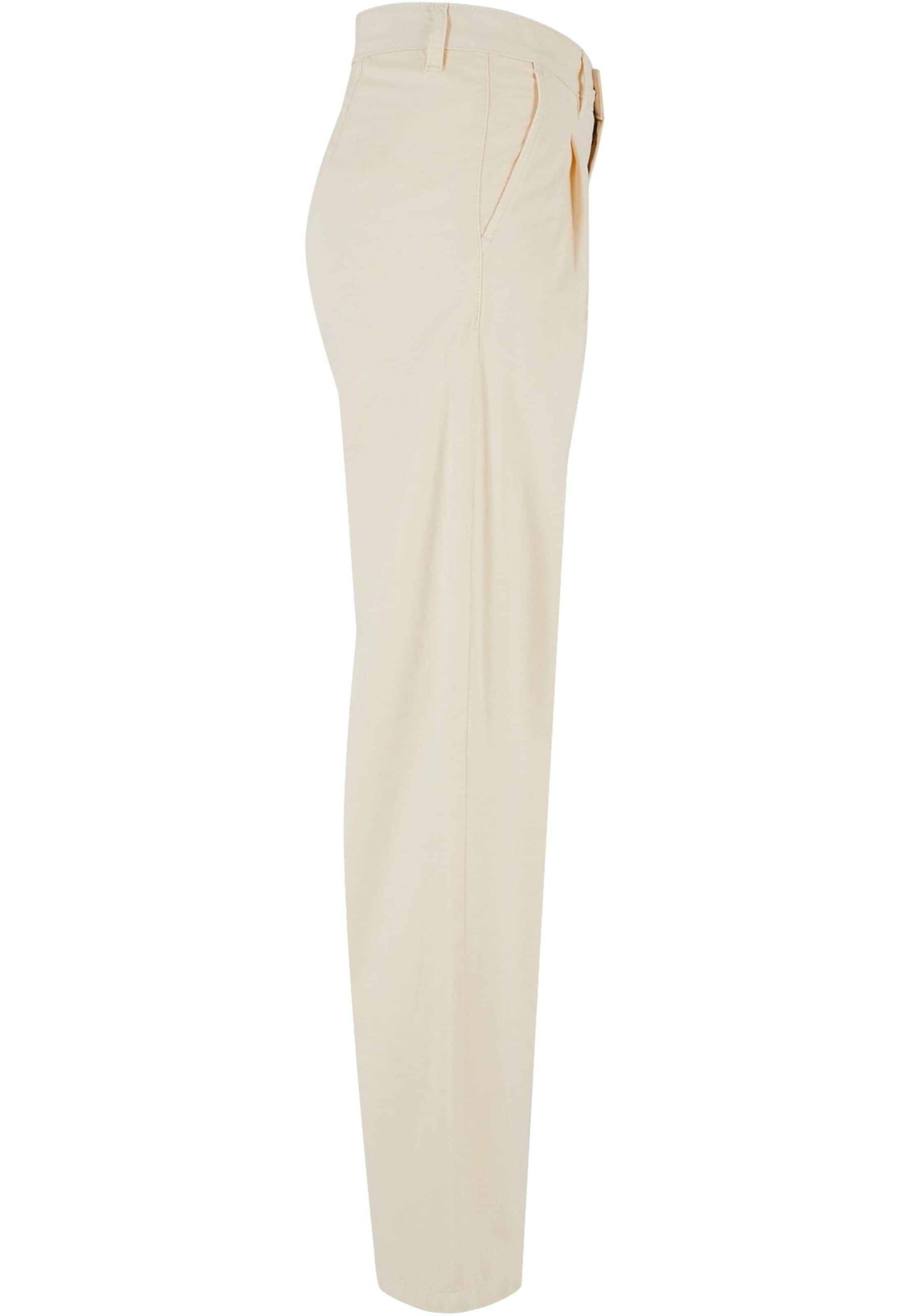 Urban Classics Široke hlačnice Hlače z naborki | bež barva