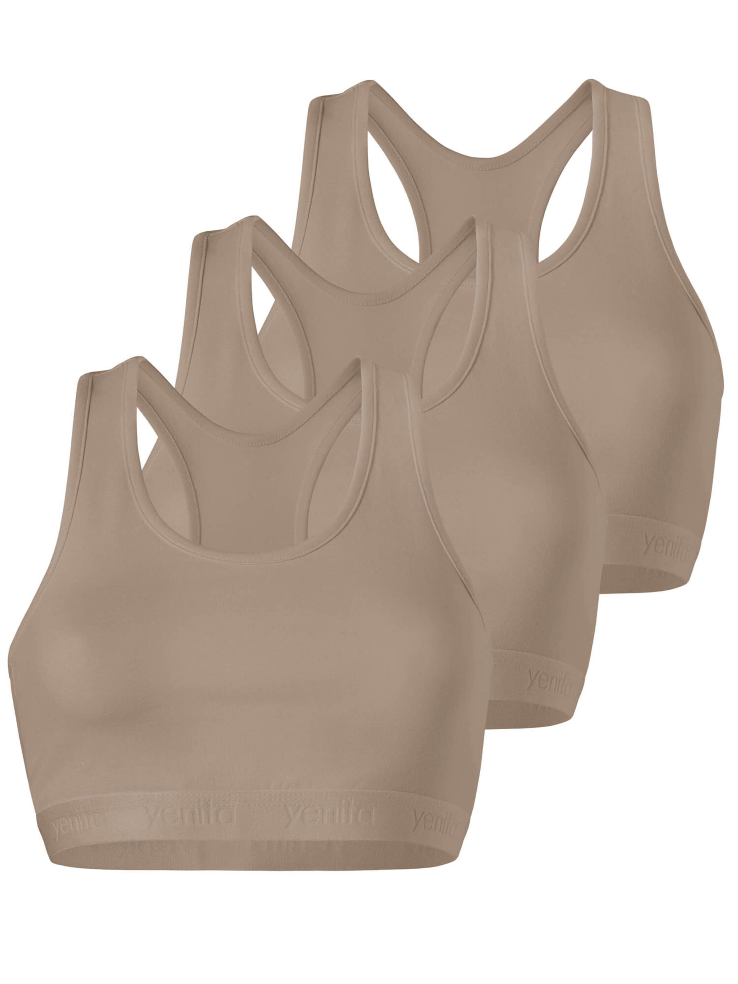 Bustino Reggiseno ' Sports-Collection mit breiten Trägern ' di Yenita in beige: frontale