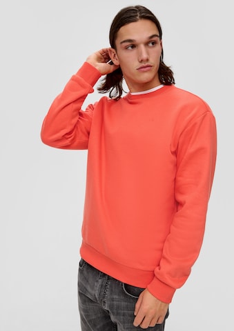 Sweat-shirt QS en orange : devant
