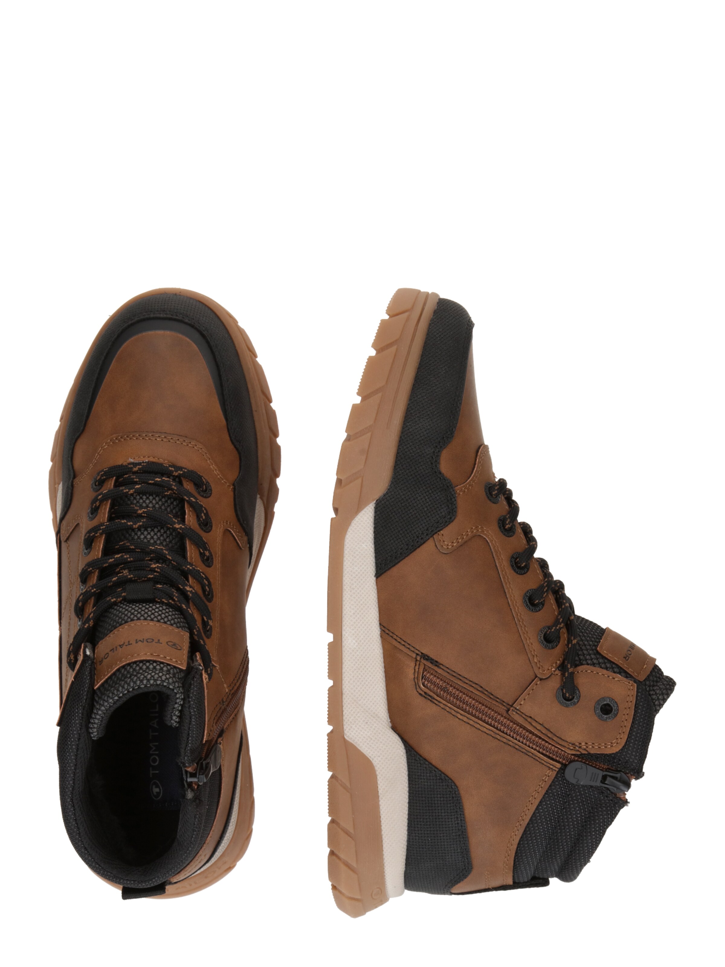 TOM TAILOR Lace-Up Boots in Brown