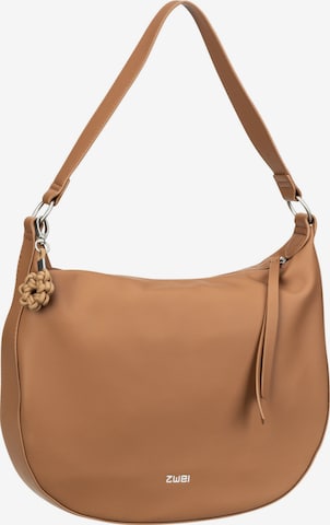 ZWEI Shoulder Bag ' Yuna YU110 ' in Brown: front