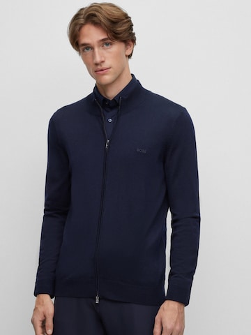 BOSS Black Knit Cardigan 'Balonso' in Blue: front