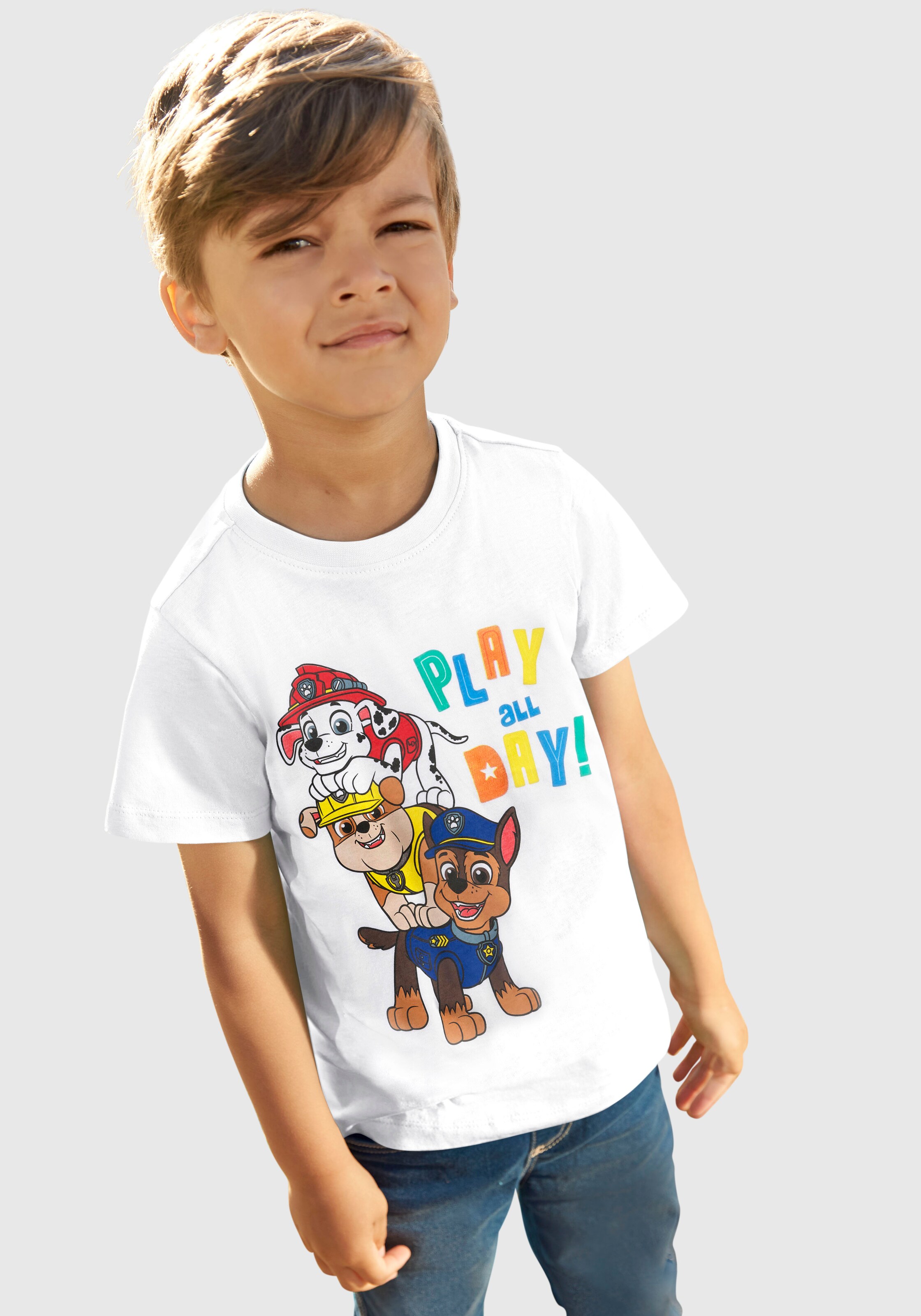 Kinder Kids (Gr. 92-140) PAW Patrol T-Shirt in Navy, Weiß - IU83049