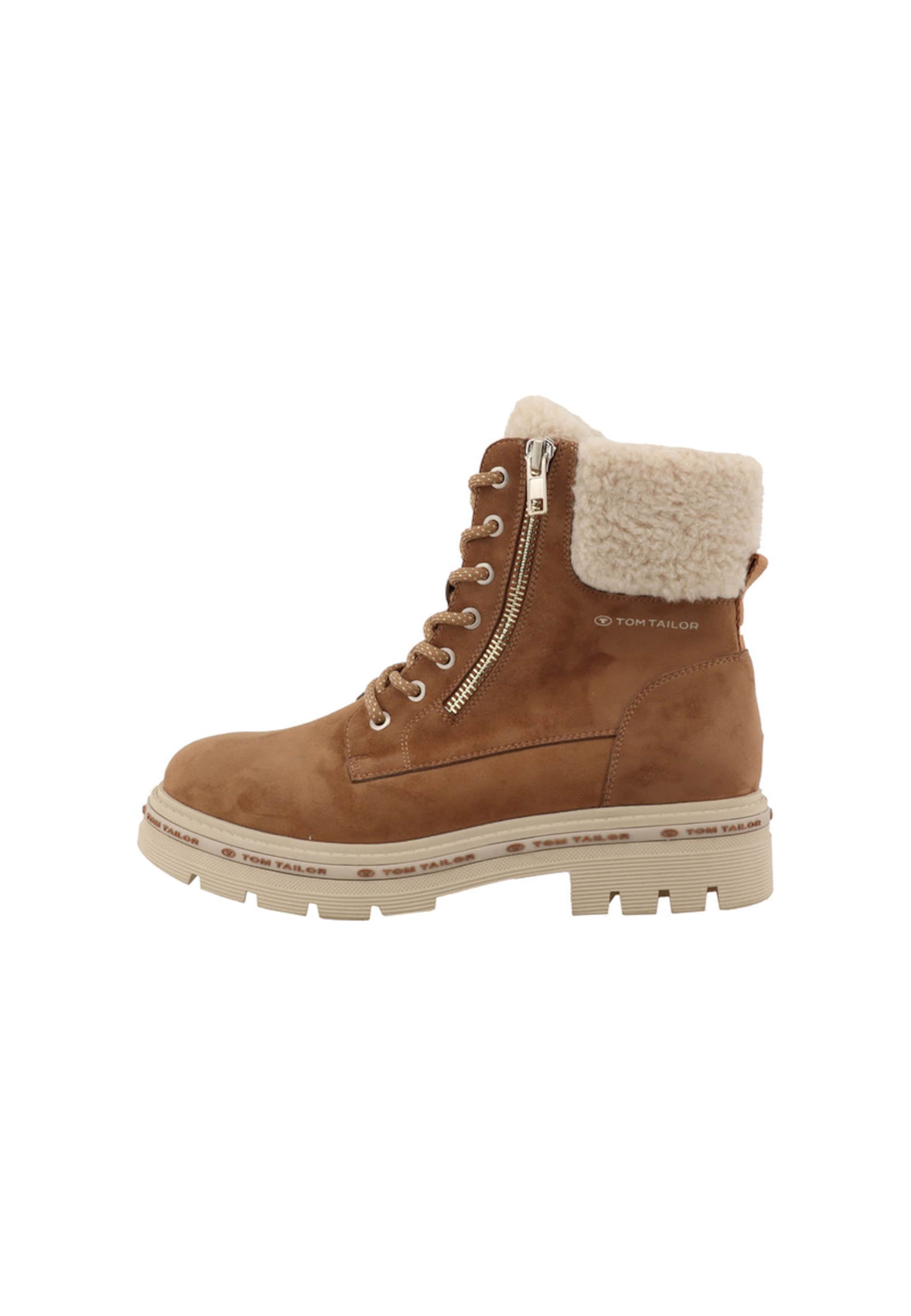 Bottines à lacets TOM TAILOR en beige : devant