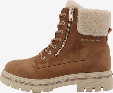 Bottines à lacets TOM TAILOR en beige : devant