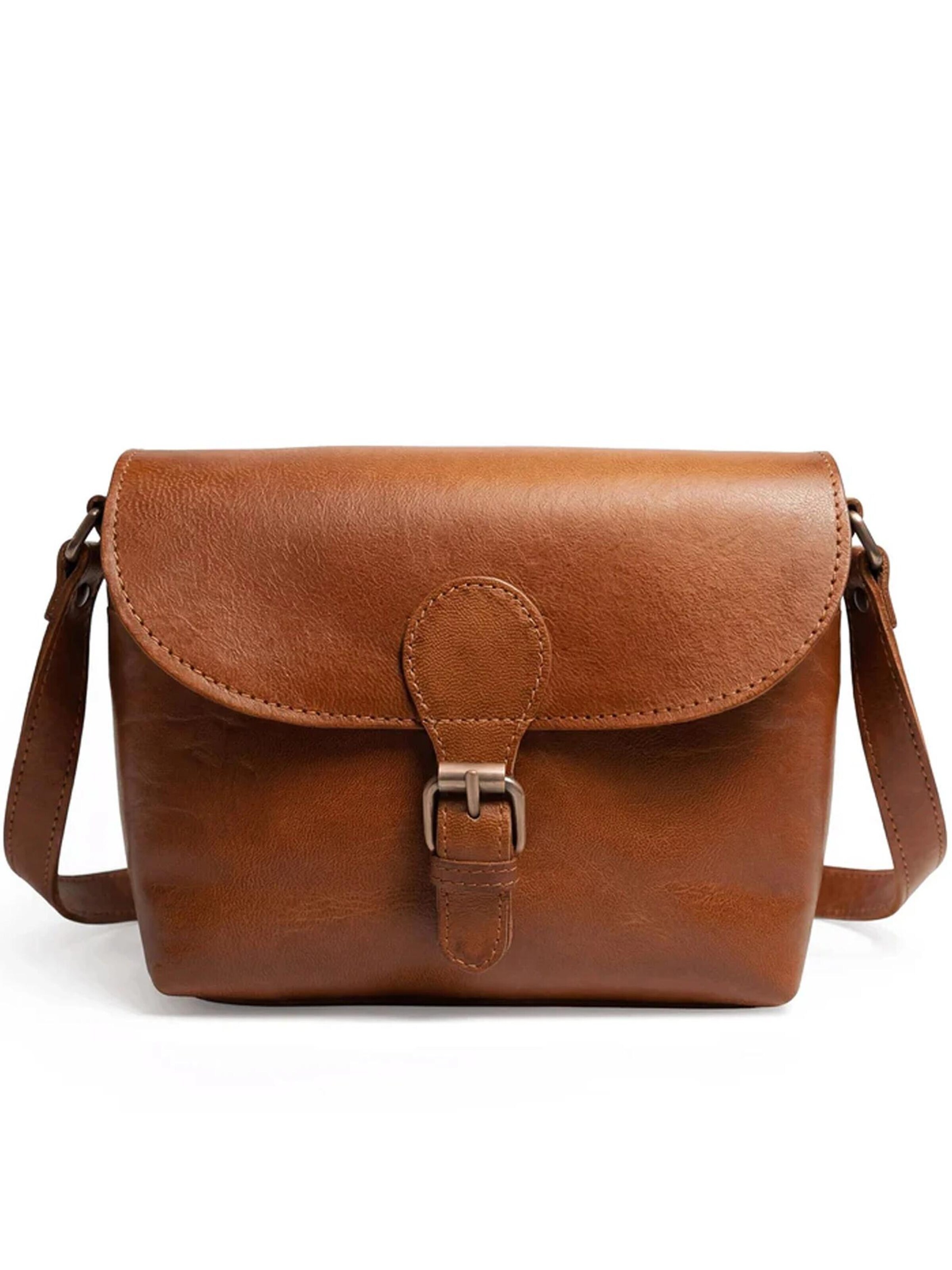 SID & VAIN Shoulder Bag 'Umhängetasche YALE echt Leder' in Brown