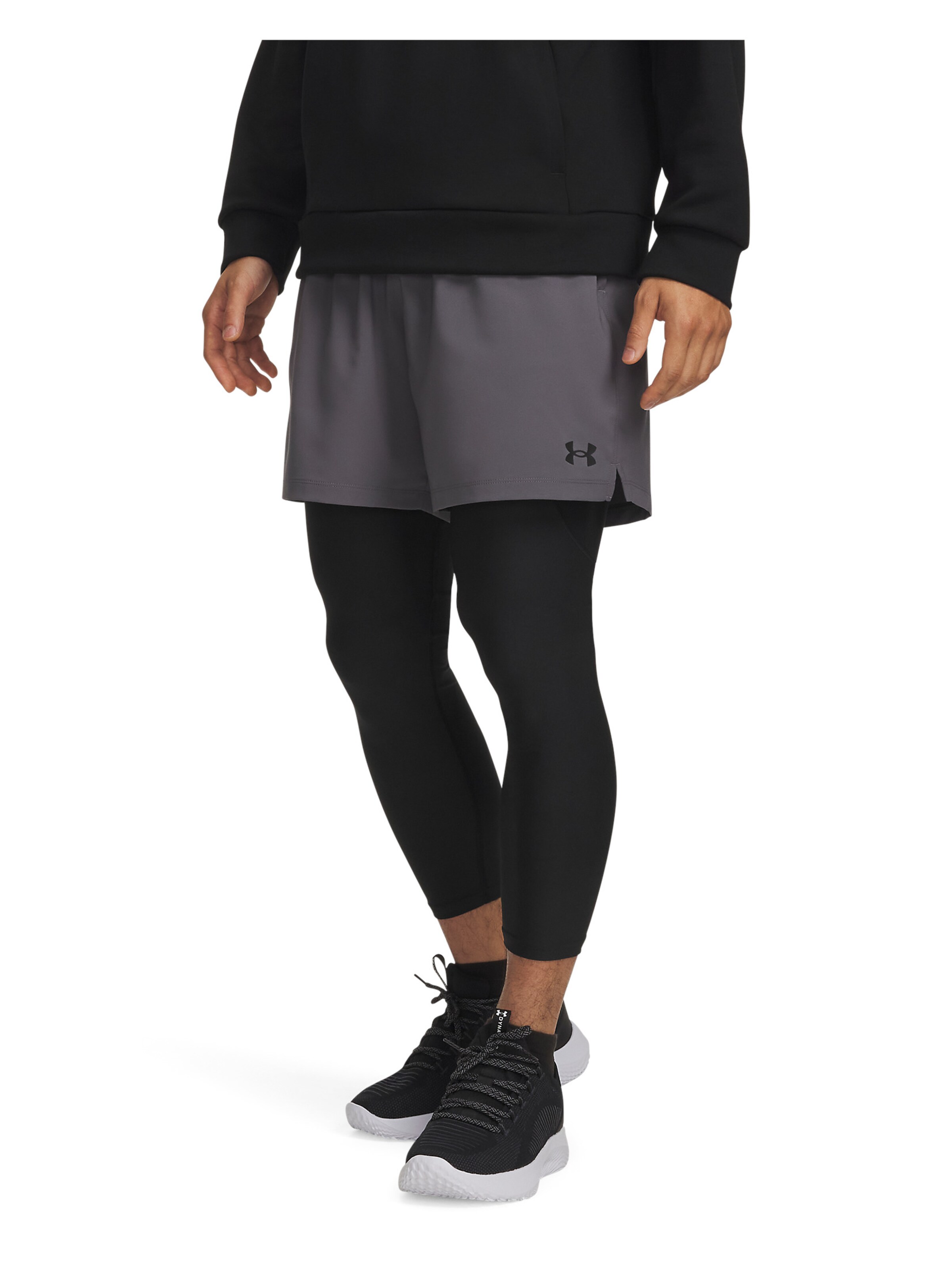 UNDER ARMOUR Regular Workout Pants 'Vanish' in Grey: front