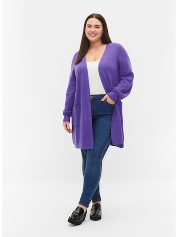 Zizzi Knit Cardigan in Purple