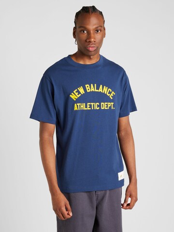 new balance - Camiseta en azul: frente