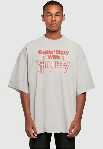 Merchcode T-Shirt 'Thin Lizzy - Gettin Bizzy' in Grau: predná strana