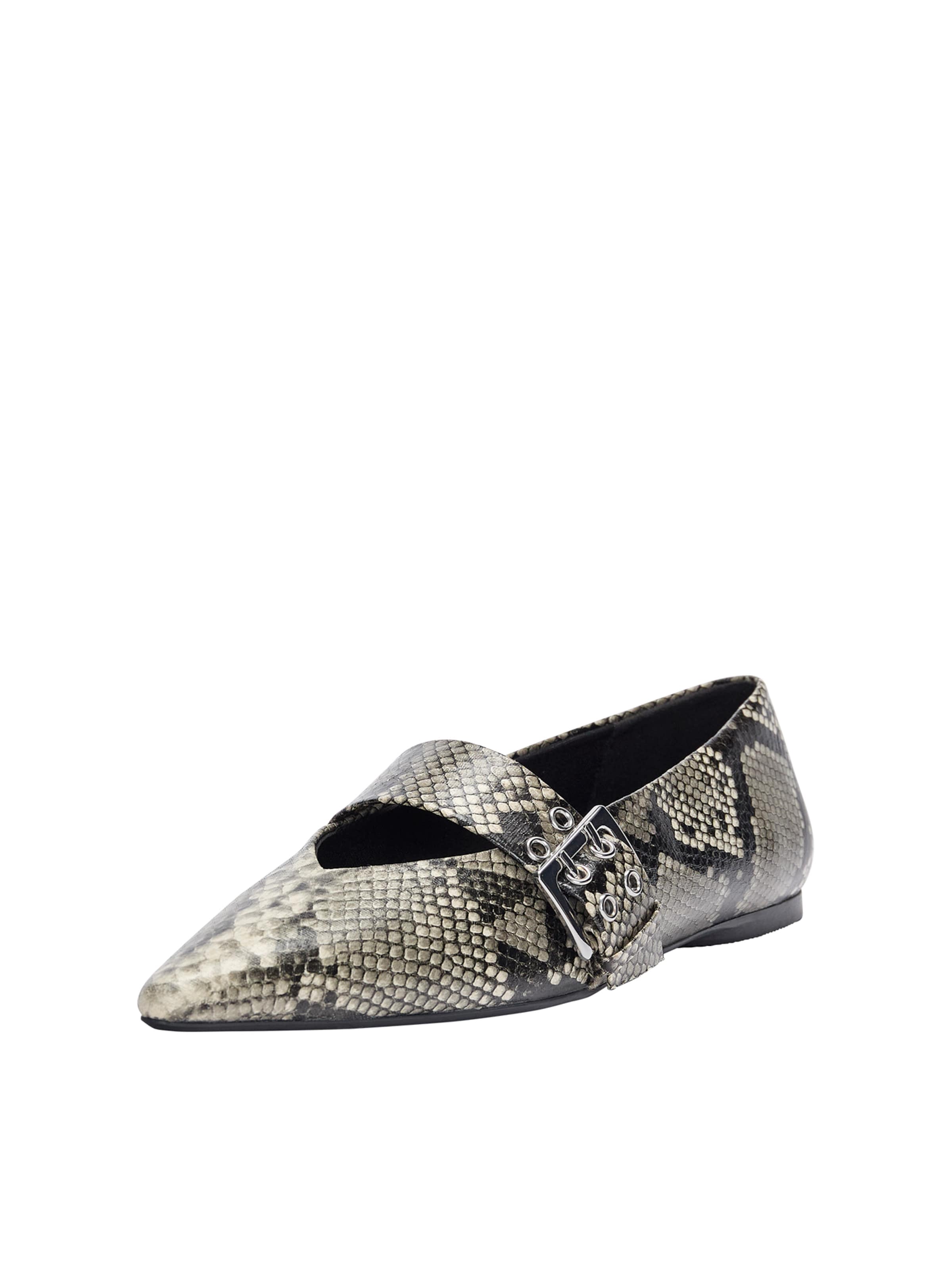 Pull&Bear Strap ballerina in Grey: front