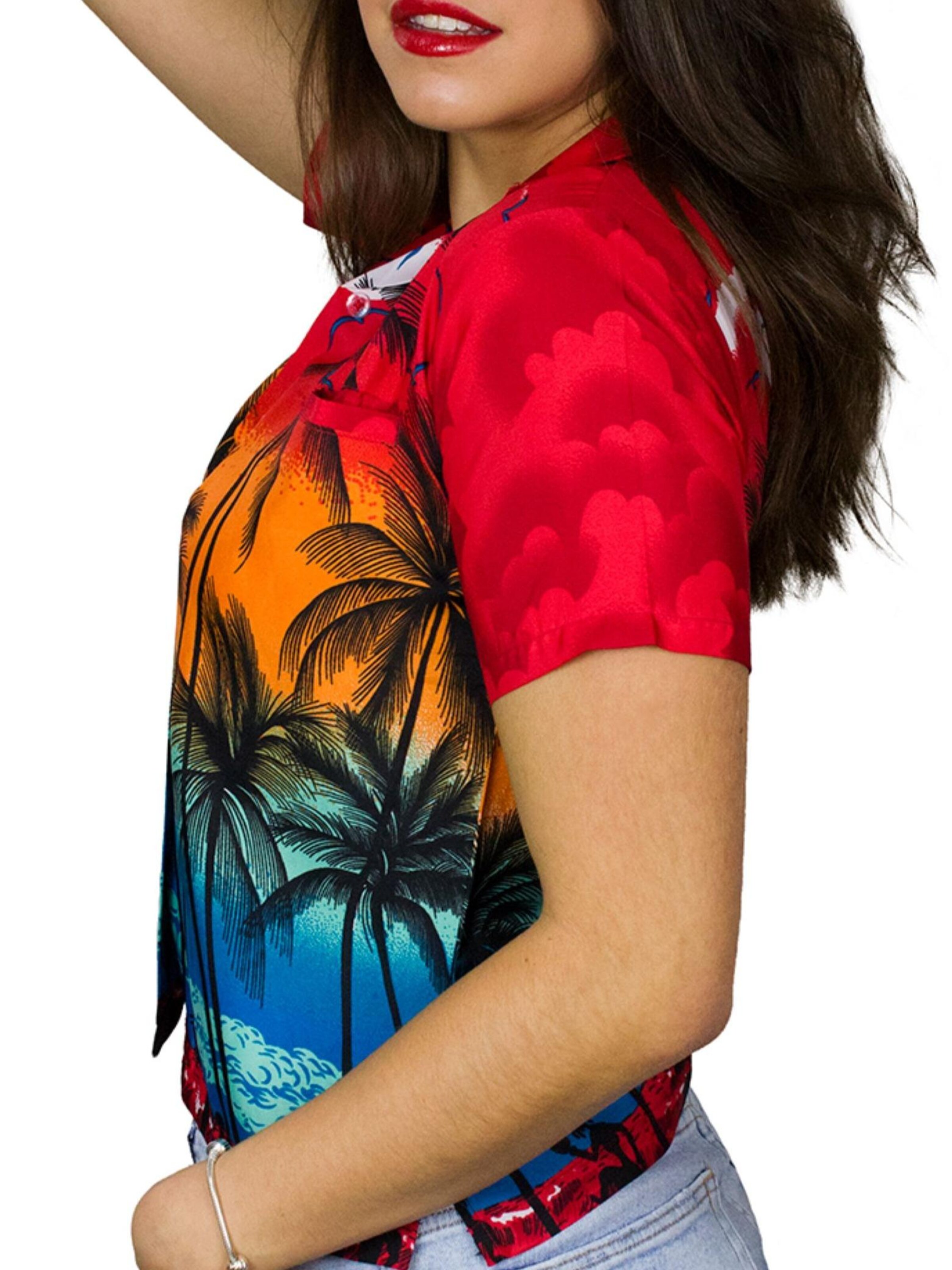 King Kameha Blouse 'Beach' in Red